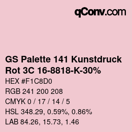 カラーコード: GS Palette 141 Kunstdruck - Rot 3C 16-8818-K-30% | qconv.com