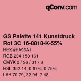 Código de color: GS Palette 141 Kunstdruck - Rot 3C 16-8818-K-55% | qconv.com