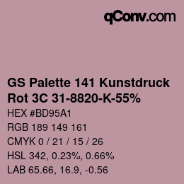 カラーコード: GS Palette 141 Kunstdruck - Rot 3C 31-8820-K-55% | qconv.com