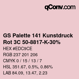 Farbcode: GS Palette 141 Kunstdruck - Rot 3C 50-8817-K-30% | qconv.com