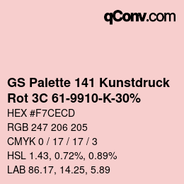 カラーコード: GS Palette 141 Kunstdruck - Rot 3C 61-9910-K-30% | qconv.com