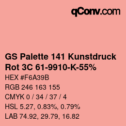 カラーコード: GS Palette 141 Kunstdruck - Rot 3C 61-9910-K-55% | qconv.com