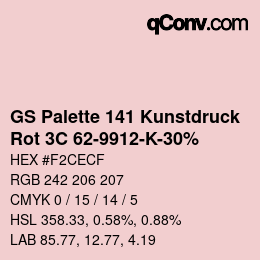 カラーコード: GS Palette 141 Kunstdruck - Rot 3C 62-9912-K-30% | qconv.com