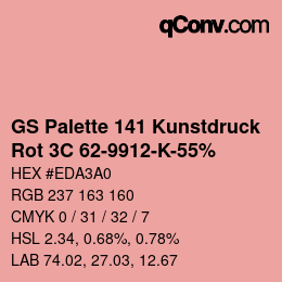 Farbcode: GS Palette 141 Kunstdruck - Rot 3C 62-9912-K-55% | qconv.com