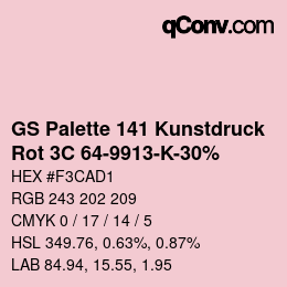 Código de color: GS Palette 141 Kunstdruck - Rot 3C 64-9913-K-30% | qconv.com