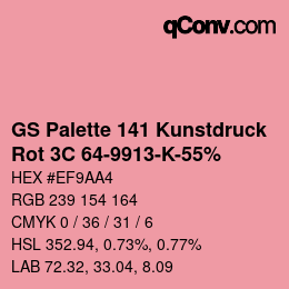 カラーコード: GS Palette 141 Kunstdruck - Rot 3C 64-9913-K-55% | qconv.com