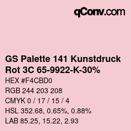 カラーコード: GS Palette 141 Kunstdruck - Rot 3C 65-9922-K-30% | qconv.com