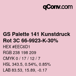 Código de color: GS Palette 141 Kunstdruck - Rot 3C 66-9923-K-30% | qconv.com