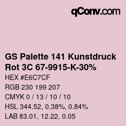 Color code: GS Palette 141 Kunstdruck - Rot 3C 67-9915-K-30% | qconv.com