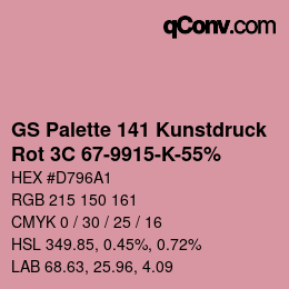 カラーコード: GS Palette 141 Kunstdruck - Rot 3C 67-9915-K-55% | qconv.com