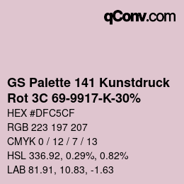 Color code: GS Palette 141 Kunstdruck - Rot 3C 69-9917-K-30% | qconv.com