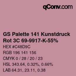 Farbcode: GS Palette 141 Kunstdruck - Rot 3C 69-9917-K-55% | qconv.com