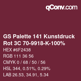 Farbcode: GS Palette 141 Kunstdruck - Rot 3C 70-9918-K-100% | qconv.com