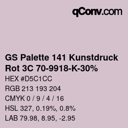 Color code: GS Palette 141 Kunstdruck - Rot 3C 70-9918-K-30% | qconv.com