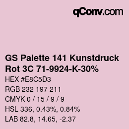 Color code: GS Palette 141 Kunstdruck - Rot 3C 71-9924-K-30% | qconv.com