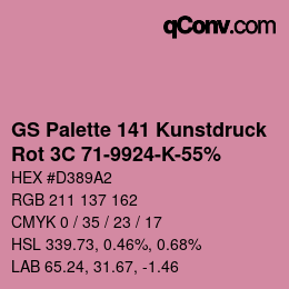 Código de color: GS Palette 141 Kunstdruck - Rot 3C 71-9924-K-55% | qconv.com