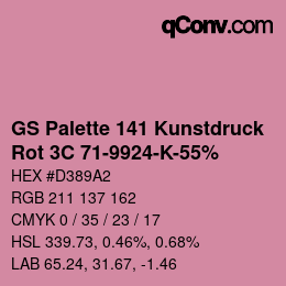 カラーコード: GS Palette 141 Kunstdruck - Rot 3C 71-9924-K-55% | qconv.com