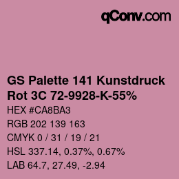 Código de color: GS Palette 141 Kunstdruck - Rot 3C 72-9928-K-55% | qconv.com