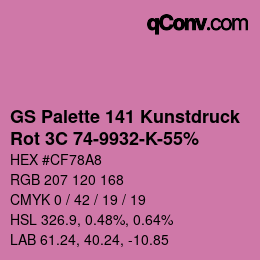 Color code: GS Palette 141 Kunstdruck - Rot 3C 74-9932-K-55% | qconv.com