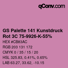 Código de color: GS Palette 141 Kunstdruck - Rot 3C 75-9926-K-55% | qconv.com