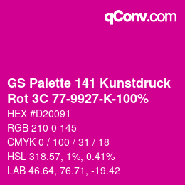 Farbcode: GS Palette 141 Kunstdruck - Rot 3C 77-9927-K-100% | qconv.com