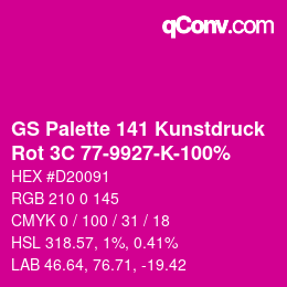 カラーコード: GS Palette 141 Kunstdruck - Rot 3C 77-9927-K-100% | qconv.com
