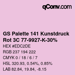 Color code: GS Palette 141 Kunstdruck - Rot 3C 77-9927-K-30% | qconv.com