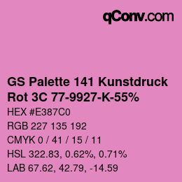 カラーコード: GS Palette 141 Kunstdruck - Rot 3C 77-9927-K-55% | qconv.com