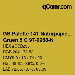 Código de color: GS Palette 141 Naturpapier - Gruen 5 C 97-9968-N | qconv.com