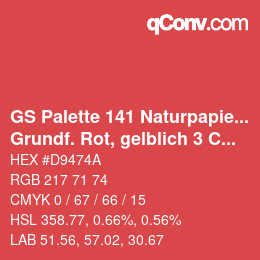 Farbcode: GS Palette 141 Naturpapier - Grundf. Rot, gelblich 3 C 02 | qconv.com