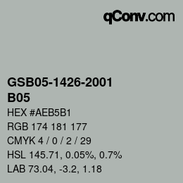 Farbcode: GSB05-1426-2001 - B05 | qconv.com