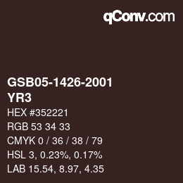 Código de color: GSB05-1426-2001 - YR3 | qconv.com