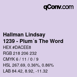カラーコード: Hallman Lindsay - 1239 - Plum´s The Word | qconv.com