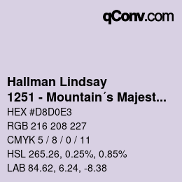 カラーコード: Hallman Lindsay - 1251 - Mountain´s Majesty | qconv.com