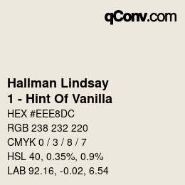 Farbcode: Hallman Lindsay - 1 - Hint Of Vanilla | qconv.com