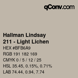 颜色代码: Hallman Lindsay - 211 - Light Lichen | qconv.com
