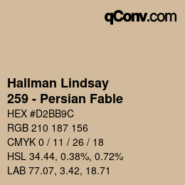 颜色代码: Hallman Lindsay - 259 - Persian Fable | qconv.com