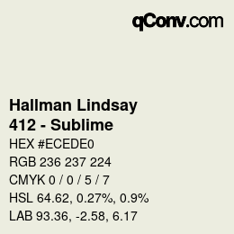 カラーコード: Hallman Lindsay - 412 - Sublime | qconv.com