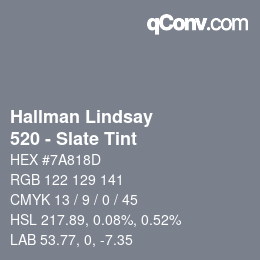 Color code: Hallman Lindsay - 520 - Slate Tint | qconv.com