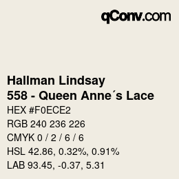 Color code: Hallman Lindsay - 558 - Queen Anne´s Lace | qconv.com