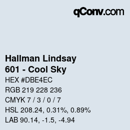 カラーコード: Hallman Lindsay - 601 - Cool Sky | qconv.com