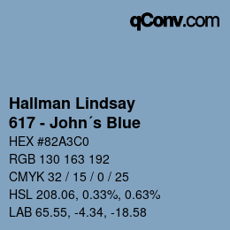 カラーコード: Hallman Lindsay - 617 - John´s Blue | qconv.com