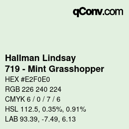 カラーコード: Hallman Lindsay - 719 - Mint Grasshopper | qconv.com
