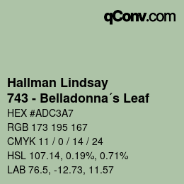 Color code: Hallman Lindsay - 743 - Belladonna´s Leaf | qconv.com