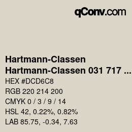 Código de color: Hartmann-Classen - Hartmann-Classen 031 717 TETON nebelgrau | qconv.com