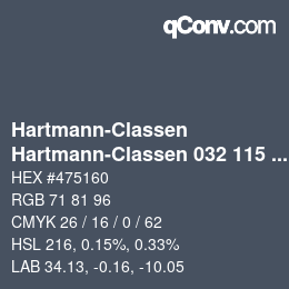 Código de color: Hartmann-Classen - Hartmann-Classen 032 115 TETON empireblau | qconv.com