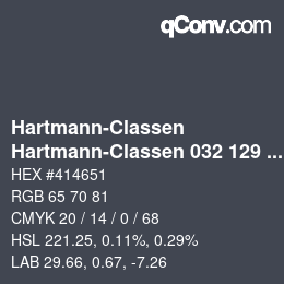 Farbcode: Hartmann-Classen - Hartmann-Classen 032 129 TETON schwarzblau | qconv.com