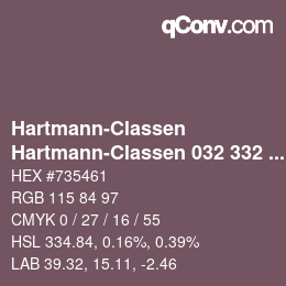 Farbcode: Hartmann-Classen - Hartmann-Classen 032 332 TETON purpur | qconv.com