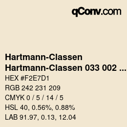 Código de color: Hartmann-Classen - Hartmann-Classen 033 002 GAINSBOROUGH vanilla | qconv.com