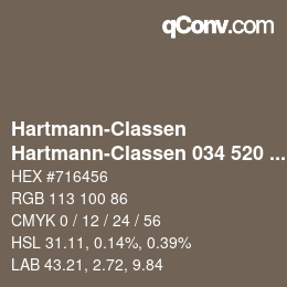 Code couleur: Hartmann-Classen - Hartmann-Classen 034 520 GAINSBOROUGH erde | qconv.com
